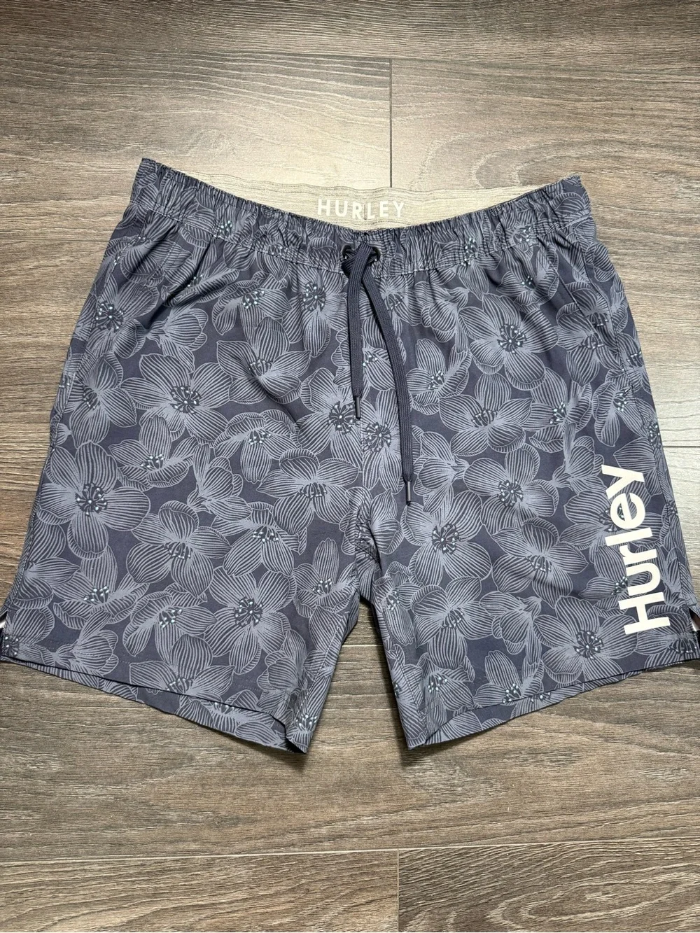 Hurley Men's Navy Floral Swim Trunks